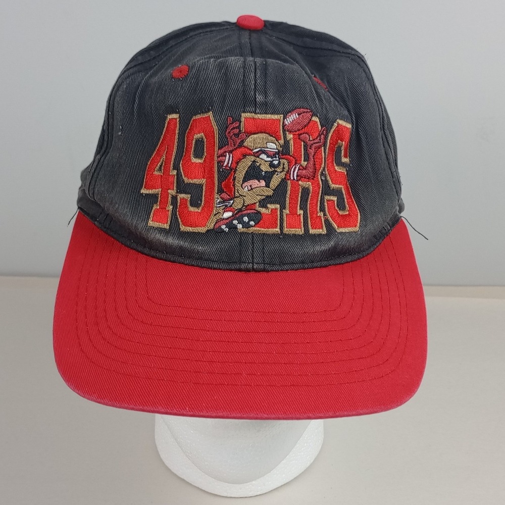 VTG Fresh Caps Mens OS Black Red Taz Looney Tunes San Francisco 49ers Snapback